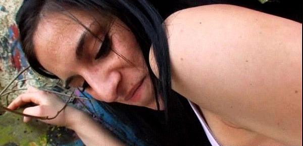 Aneta fucked under the bridge and receives warm facial